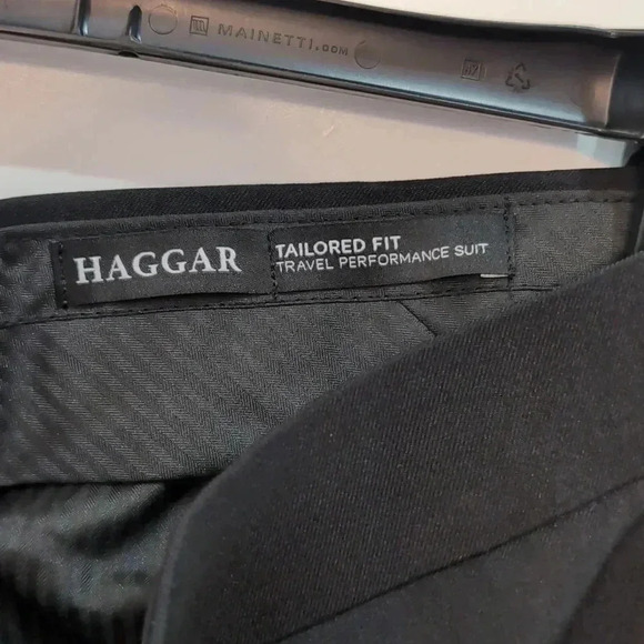 Haggar Men's Flat Front BIack Dress Pants - Picture 5 of 8